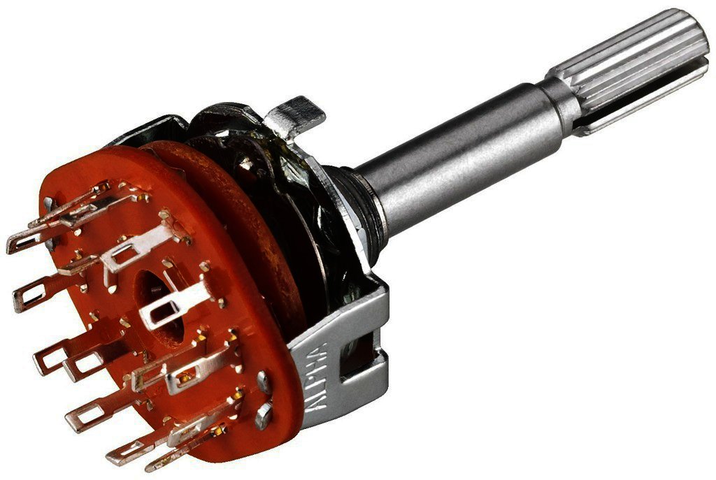 Schalter Drehschalter 4-stufig 3-Schaltkontakte 6mm Lötöse